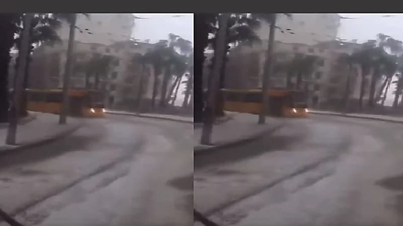 شاهد.. لحظة تساقط الثلوج على الإسكندرية