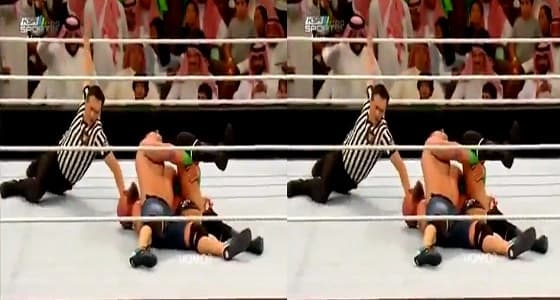 بالفيديو.. آل الشيخ يتفاعل مع نزال جون سينا وتريبل إتش