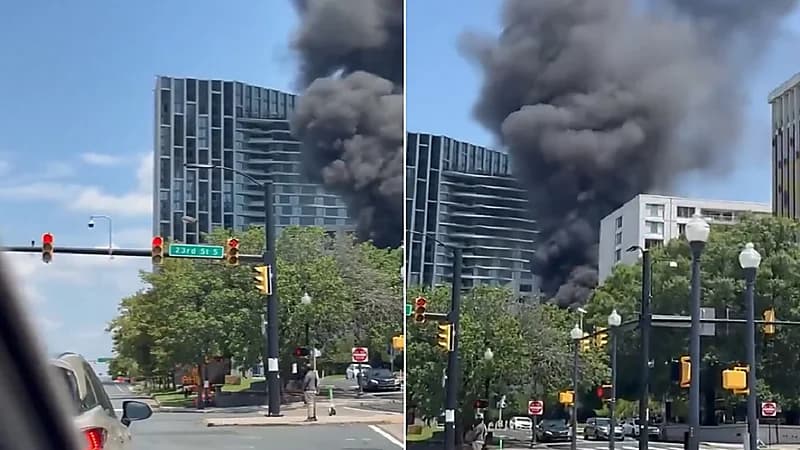 انفجار سيارة في قلب واشنطن .. فيديو