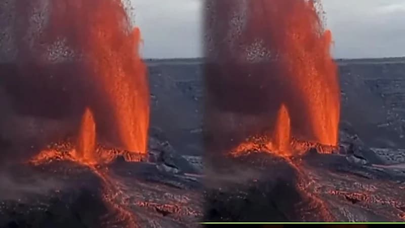نافورة من الحمم البركانية ارتفاعها 300 متر في هاواي الأمريكية.. فيديو