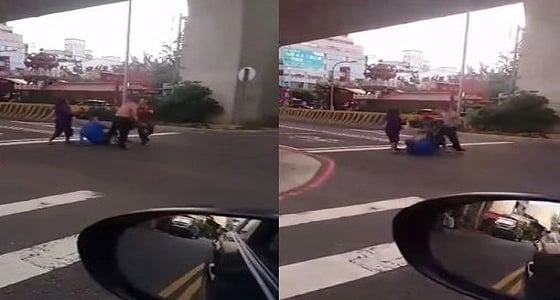 بالفيديو.. سيدة تنقذ زوجها من هجوم مسلح