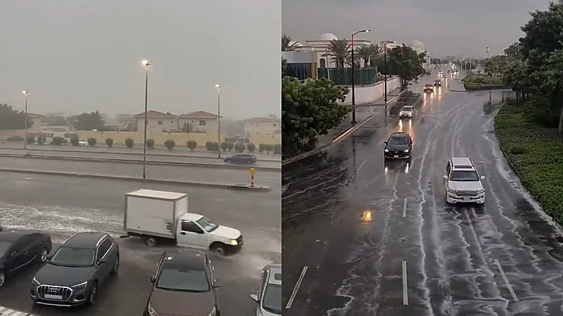 بالفيديو.. السيول تجتاح شوارع جدة