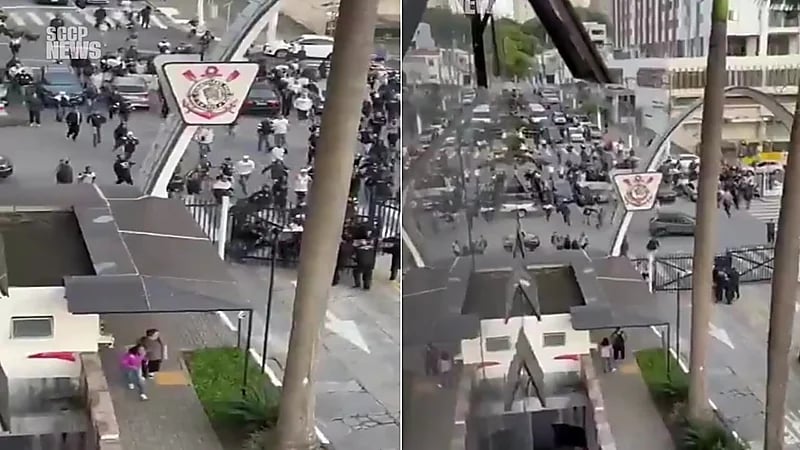 لحظة اقتحام جماهير كورينثيانز لمقر النادي احتجاجًا على سوء الإدارة.. فيديو