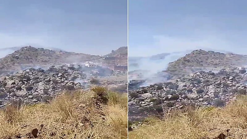 حريق في ميسان بالطائف.. فيديو