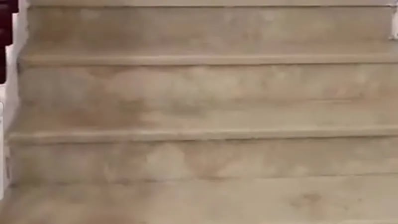 شاهد: شلال منزلي ببيت أحد المواطنين في بعسير بسبب الأمطار