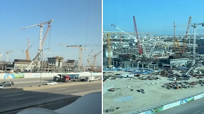 تواصل أعمال البناء في ملعب أرامكو .. فيديو