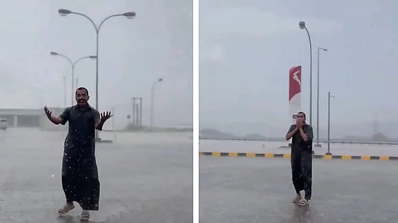 الأمطار تعود وتزين سماء عُمان بعد انقطاع طويل.. فيديو
