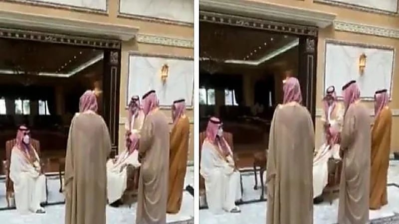 شاهد.. ولي العهد يزور الشيخ ناصر الشثري لتهنئته بحلول عيد الفطر