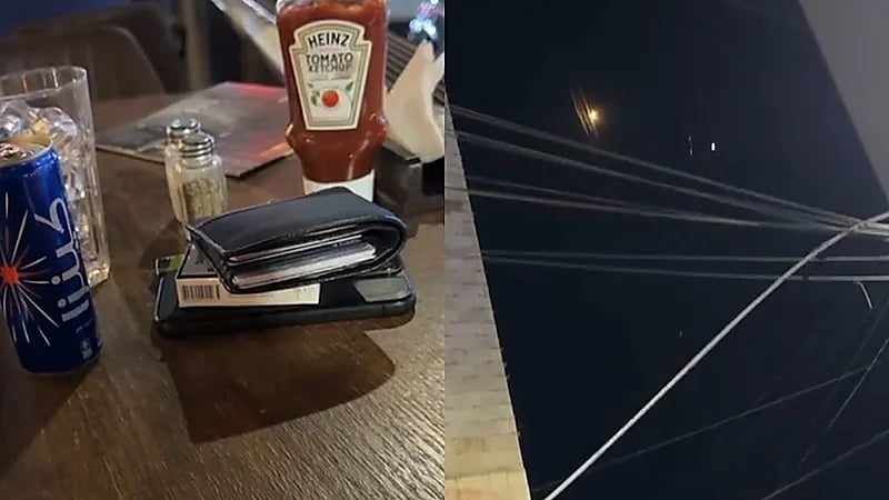 الصواريخ الإيرانية تعبر فوق مطعم في الأردن والمواطنون يواصلون تناول طعامهم.. فيديو