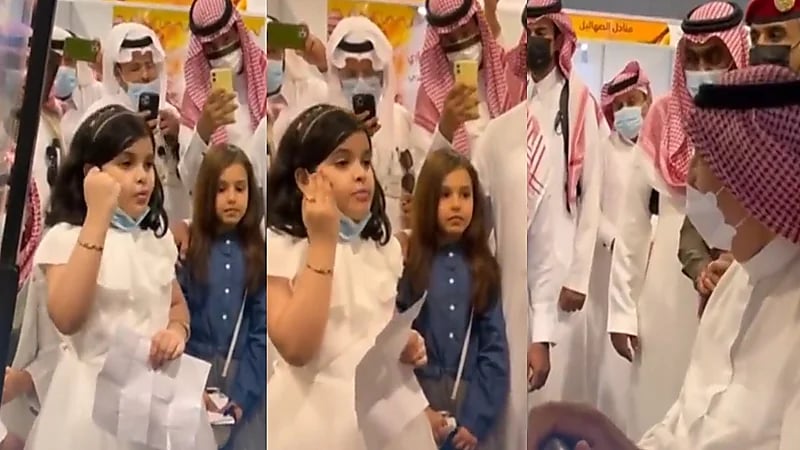 فيديو.. طفلة تخطف أنظار أمير جازان في مهرجان العسل