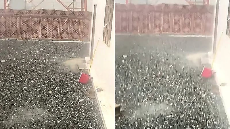 زخات البرد تتساقط على بردية الشرايع بمكة المكرمة.. فيديو