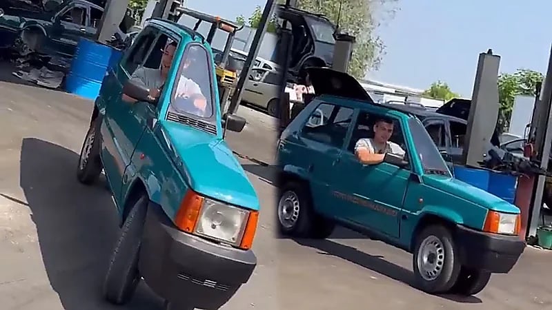 ميكانيكي إيطالي يصنع أنحف سيارة ليتخلص من إزدحام الطرق .. فيديو