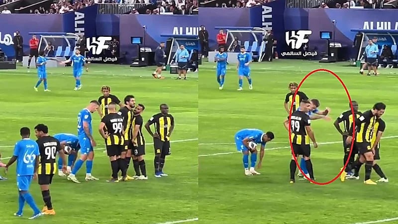 لحظة منع سافيتش لحجازي من تخريب مكان ركلة الجزاء .. فيديو