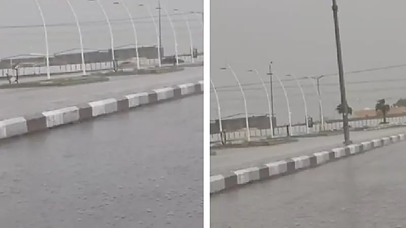 تساقط أمطار غزيرة مع نشاط في الرياح بـ الطوال.. فيديو