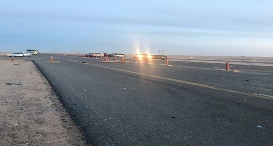 بالصور .. إصابة 7 أشخاص إثر حادث بتحويلة على طريق الدمام