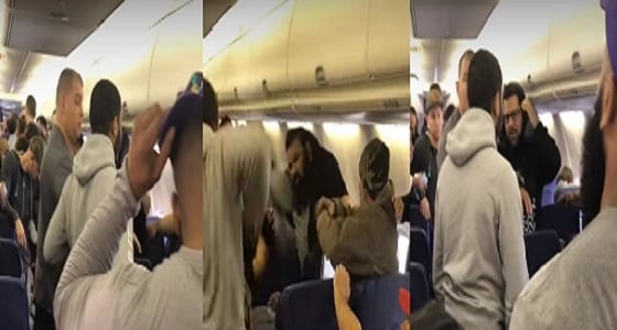 بالفيديو.. معركة جوية عنيفة على متن طائرة أمريكية