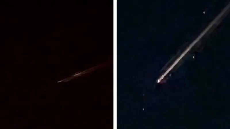 لحظة سقوط قمر صناعي وسط المملكة مساء اليوم .. فيديو