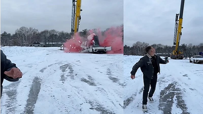 بالفيديو.. لحظة قيام شاب بتدمير سيارته اللامبورغيني الفارهة