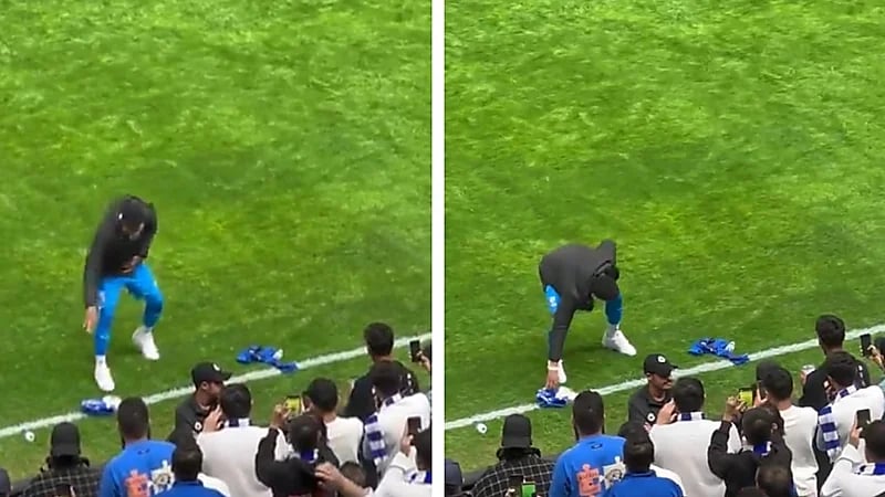 نجم الهلال البليهي يرفض ترك شعار ناديه على الأرض .. فيديو