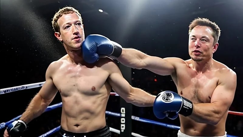 إيلون ماسك يتحدى مارك في قتال حقيقي داخل قفص