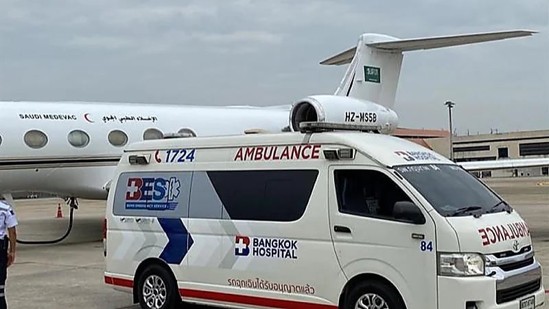 طائرة الإخلاء الطبي تنقل مواطن من تايلاند إلى المملكة لاستكمال علاجه