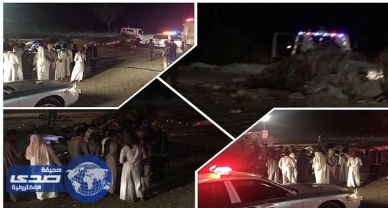 مصرع شابان وإصابة اثنين في حادث انقلاب سيارة واحتراقها بعفيف