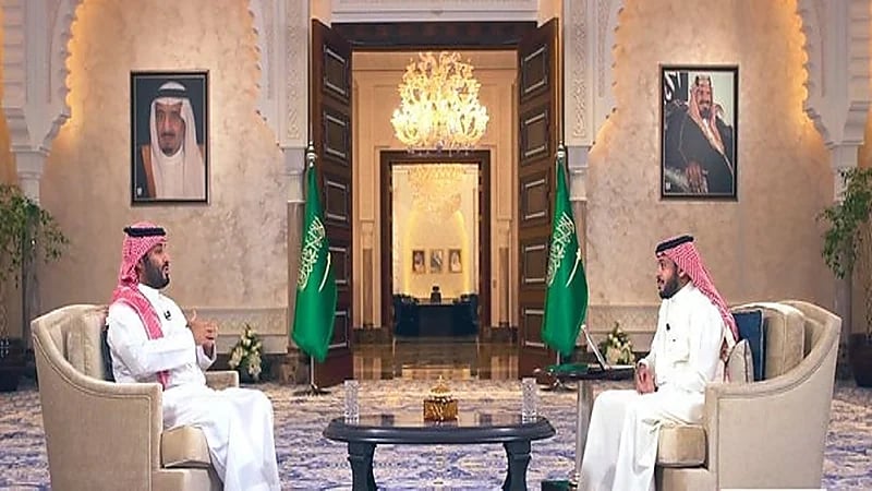 صورة من لقاء ولي العهد مع عبدالله المديفر