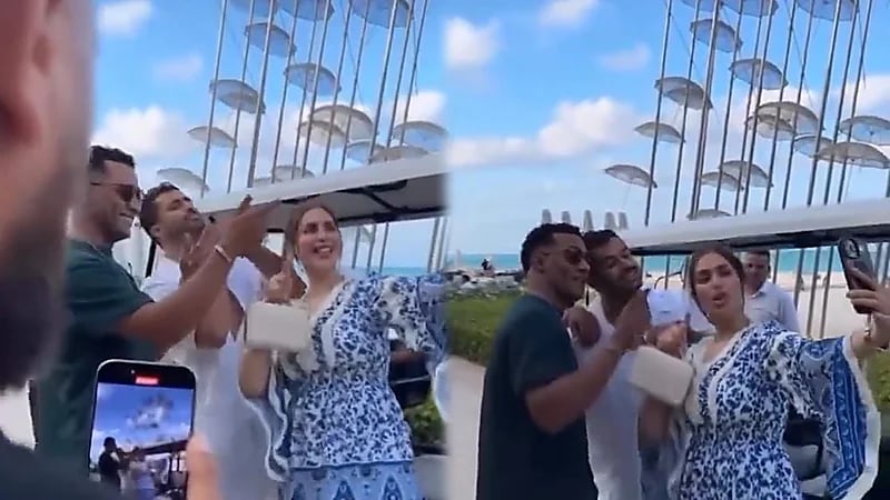 آخر ظهور للدكتورة خلود وزوجها برفقة محمد رمضان.. فيديو