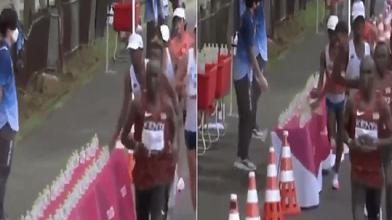 بالفيديو.. تصرف صادم لعداء فرنسي أثناء ماراثون أولمبياد طوكيو