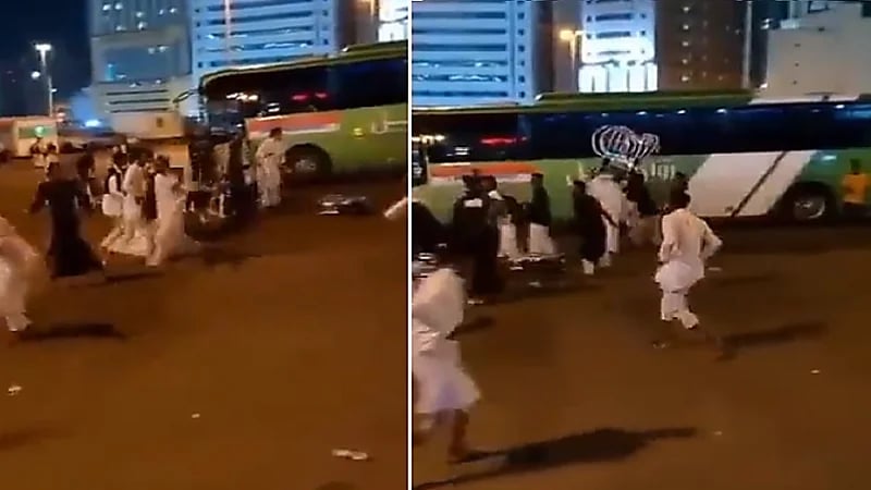 مشاجرة جماعية بالكراسي واللكمات في مكة .. فيديو