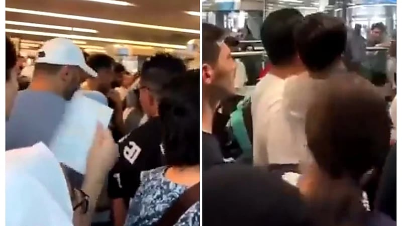 فوضى عارمة وتكدس ومشادات في مطار صبيحة التركي - فيديو