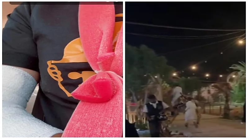 مشهد يحبس الأنفاس لحظة انزلاق جمل وسقوط راكبه.. فيديو