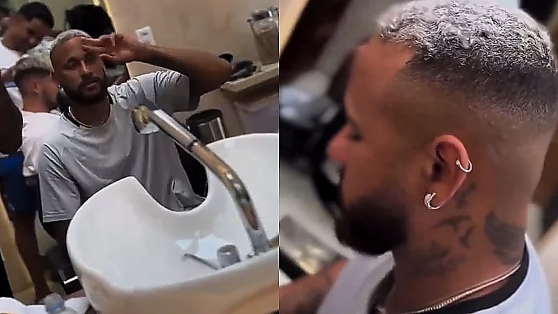 أحدث ظهور لنيمار بـ نيو لوك جديد  ..  فيديو