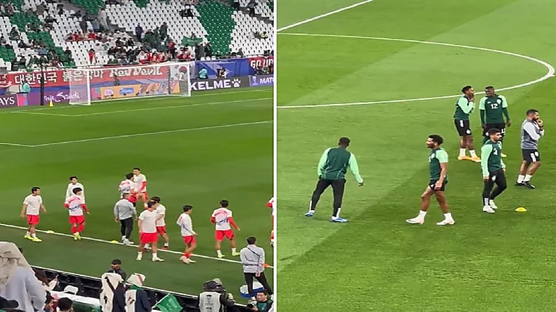 علي البليهي يتابع تدريبات منتخب كوريا أثناء احمائه .. فيديو