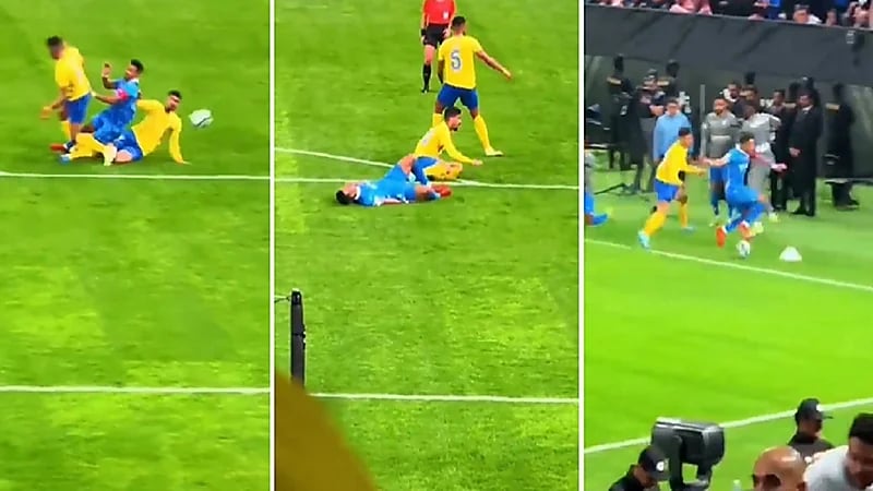 لقطة دخول علي لاجامي على سالم الدوسري بطريقة أشبه بحادث مروري .. فيديو