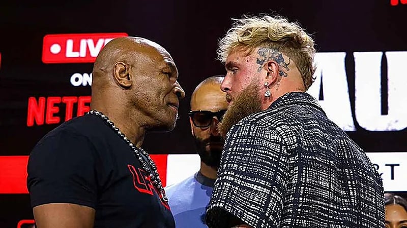 عنف في المؤتمر الصحفي بين الملاكمين تايسون وبول..فيديو