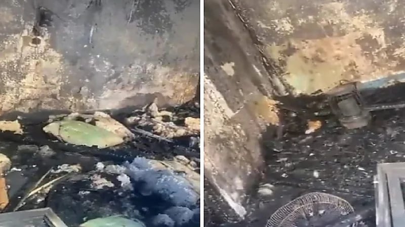 حريق يدمر غرفة بالكامل بسبب الدفاية الكهربائية ..فيديو