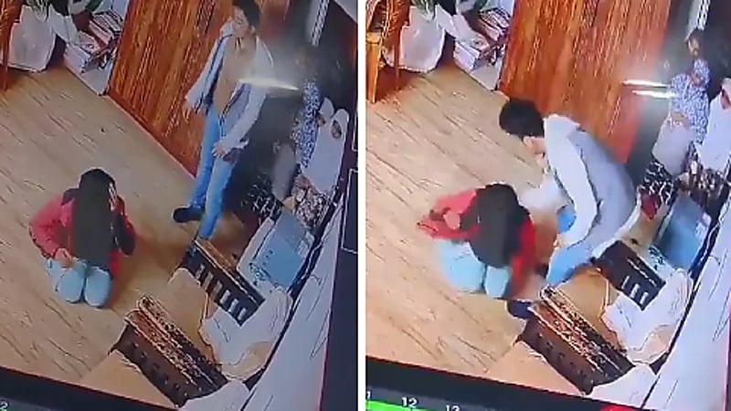 معلم يعتدي بوحشية على طالبات بسبب أخطاء بسيطة ..فيديو