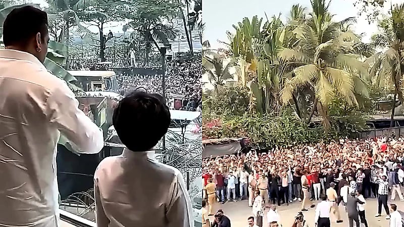 سلمان خان يُحيي معجبيه من خلف زجاج مضاد للرصاص .. فيديو