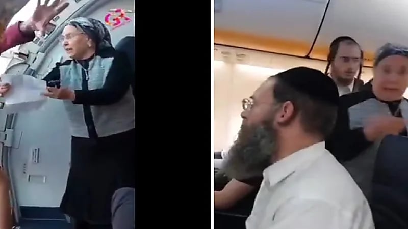مقعد يتسبب في شجار مع سيدة مسنة على متن طائرة .. فيديو