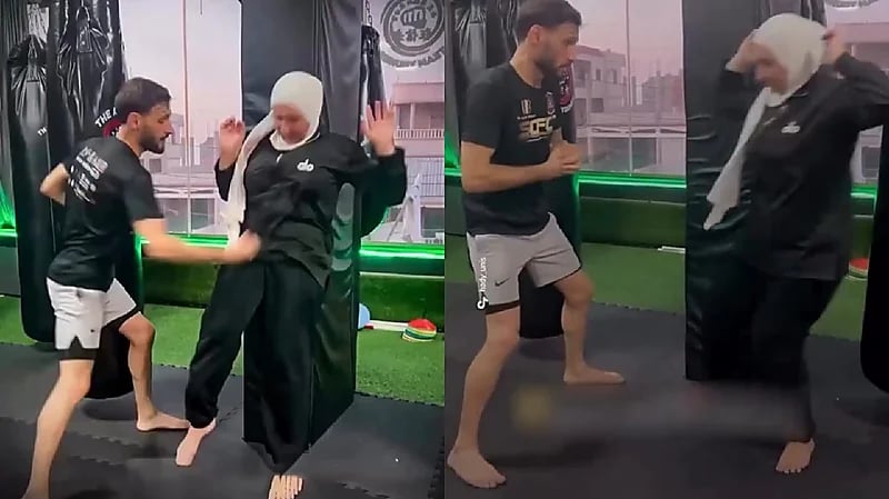 مدرب يلكم فتيات ويثير جدلاً واسعاً في لبنان.. فيديو