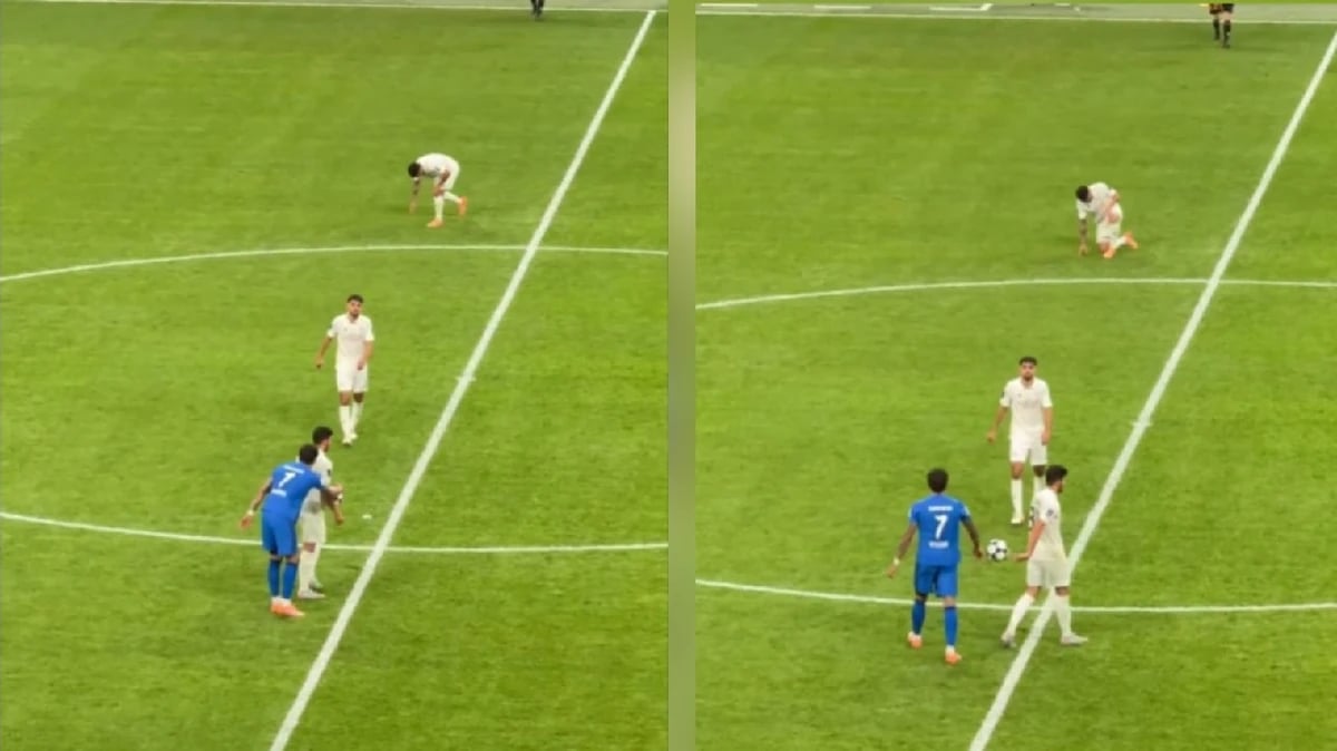 نونيز يهدي الكرة بطريقة طريفة للاعب السد .. فيديو