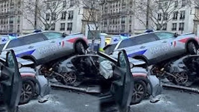 مطاردة تنتهي بإصابة 10 أشخاص من رجال الشرطة في باريس.. فيديو