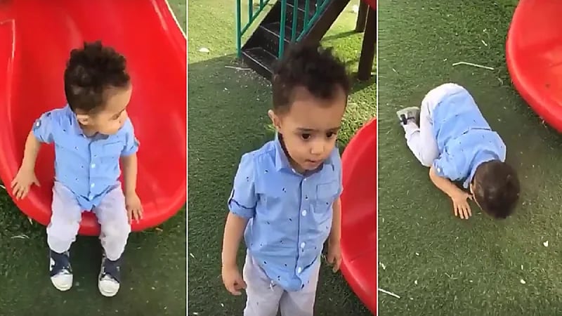 شاهد .. ردة فعل طفل عند سماعه الأذان