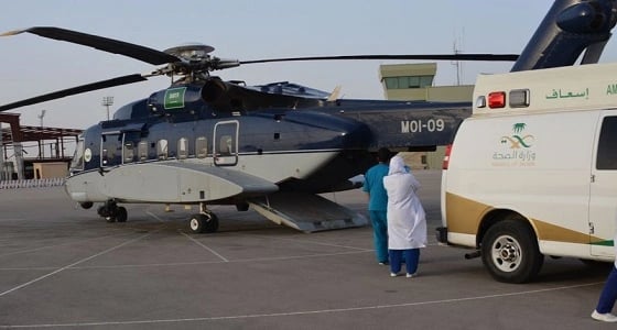 طائرة إخلاء طبي تنقل الطفل الناجي من حادث عقبة الهضبة بتبوك