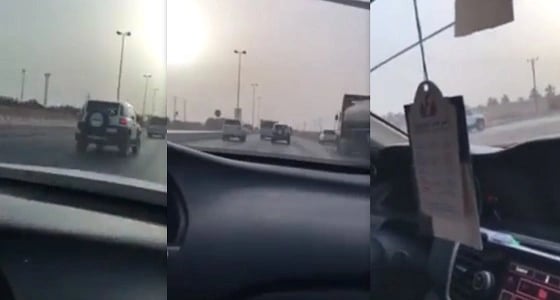 بالفيديو.. استهبال سائق " اف جي " وشاحنة على طريق سريع