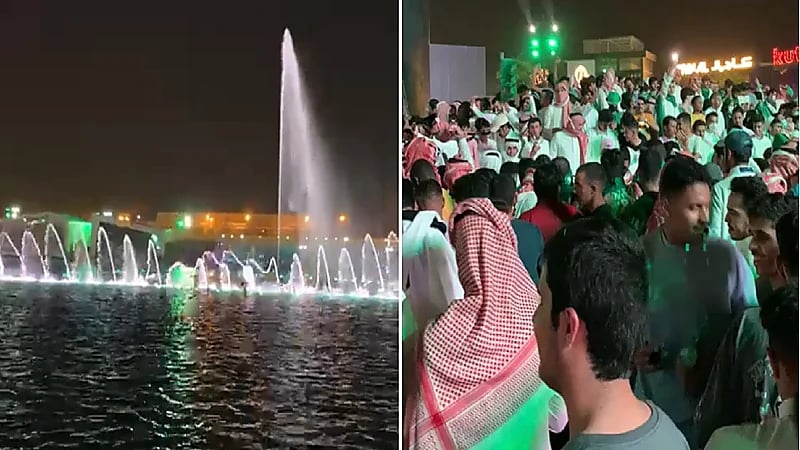 شاهد .. صدى توثق جانباً من أجواء الاحتفالات باليوم الوطني "بوليفارد" الرياض