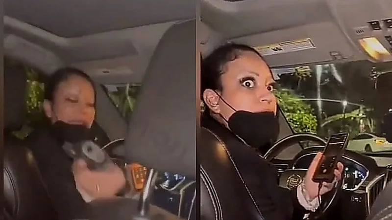 سائقة أوبر تشهر سلاحها في وجه راكبة إثر خلاف مفاجئ.. فيديو