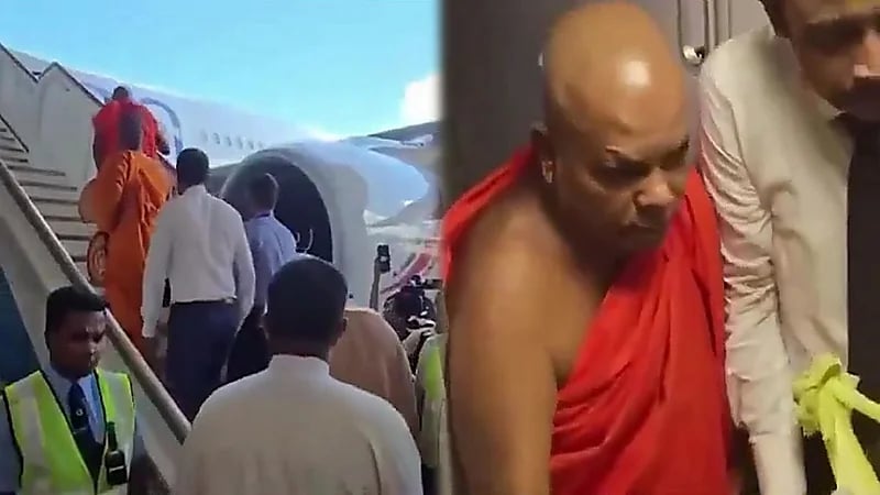 سريلانكا تدشن أضخم طائراتها بمراسم دينية لحلول البركة!..فيديو