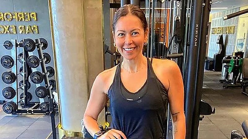 لقاء الخميسي في أحدث ظهور لها من داخل الچيم